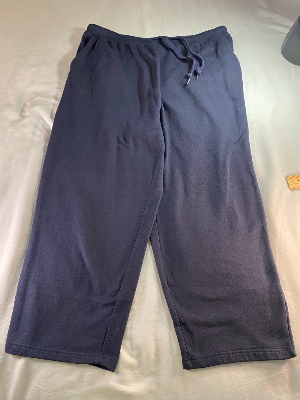 Woman Within Navy Drawstring Track Pants